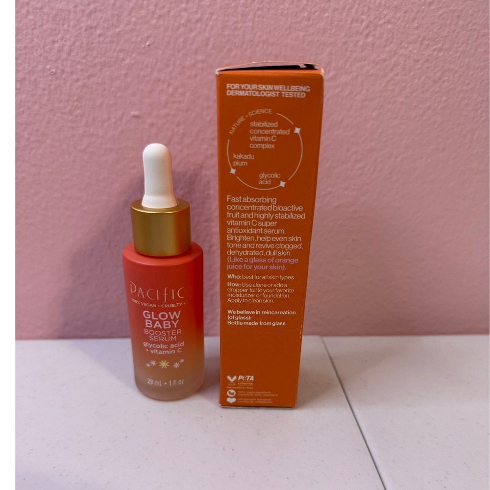 Pacifica Glow Baby Super Lit Booster Serum Vitamin C Glycolic Acid 1oz New - Picture 2 of 3